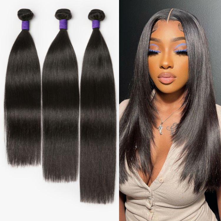 Upgraded Brazilian Hair | 3pcs Straight 100% Virgin Human Hair Bundles