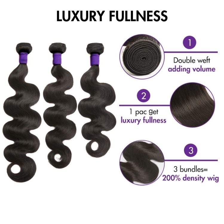 Upgraded Brazilian Hair | 3pcs Body Wave 100% Virgin Human Hair Bundles